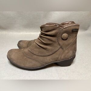 Rockport Boots Womens 6 Raven Button Zip Ankle Bootie Hydro-Shield Outdoor‎ EUC